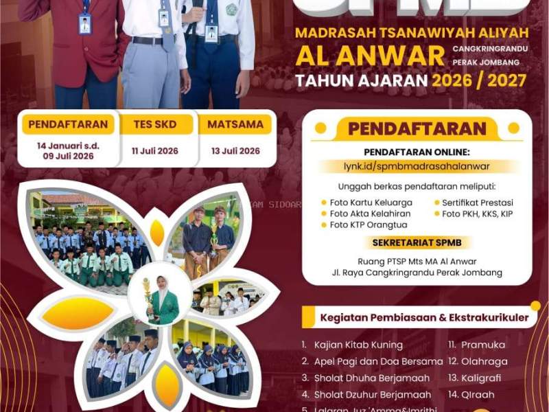 SPMB MTs - MA AL ANWAR